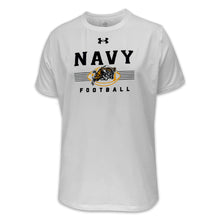 Load image into Gallery viewer, Navy Under Armour Football Tech Stretch T-Shirt (White)