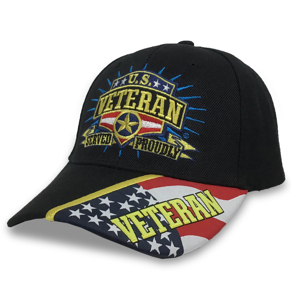 Veteran Served Proudly Hat (Black) - Main Image