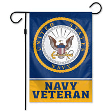 Load image into Gallery viewer, U.S. Navy Veteran Garden Flag (12&quot;x18&quot;)