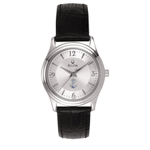 Load image into Gallery viewer, Navy Anchor Ladies Bulova Black Leather Strap Watch (Black)*