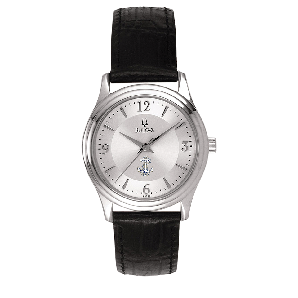Bulova ladies watch black leather strap online