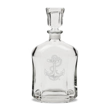 Load image into Gallery viewer, Navy Anchor 23.75oz Crystal Whiskey Decanter*