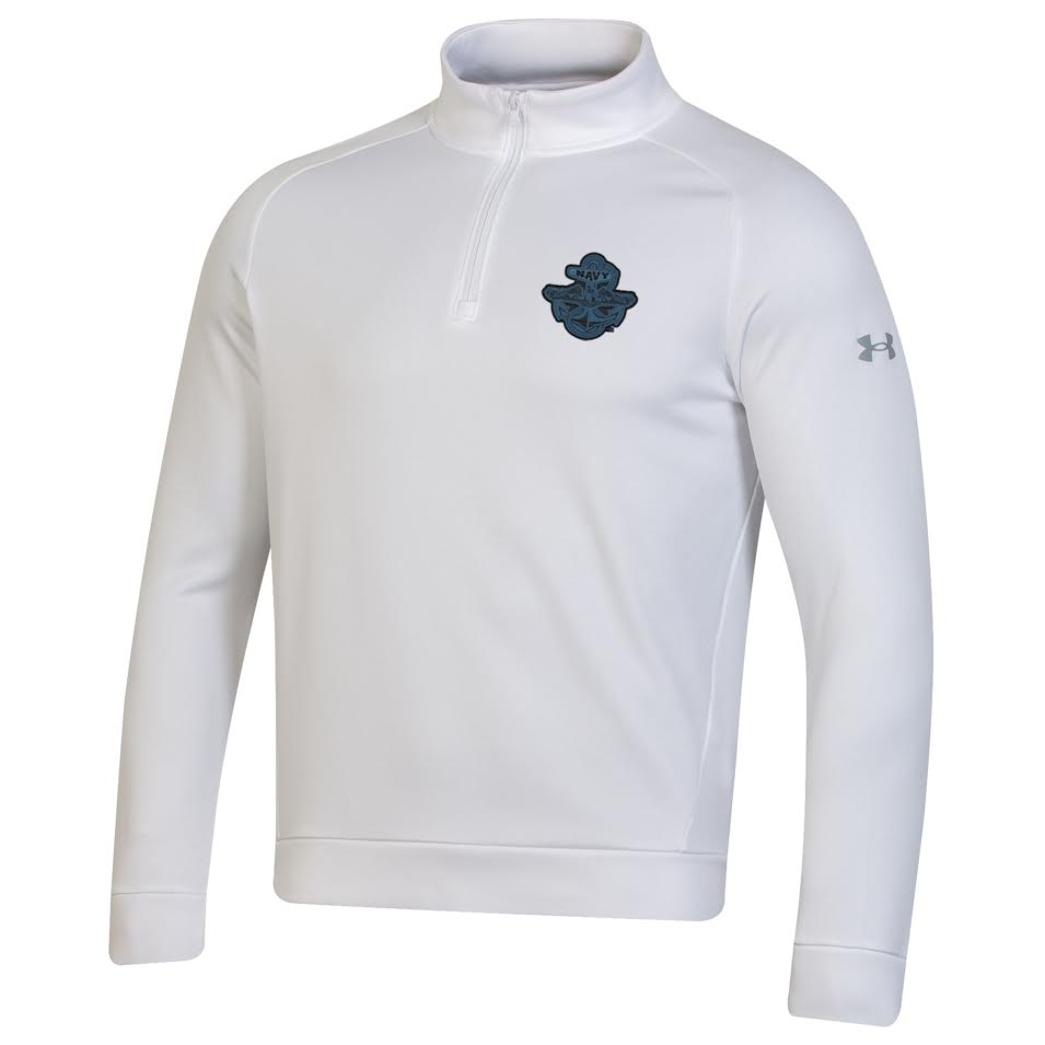 Navy Under Armour 2023 Rivalry Armour Fleece Half Zip (White)