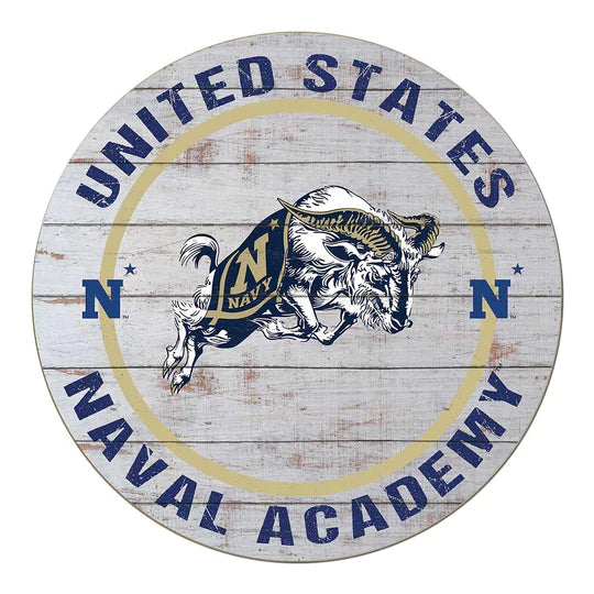 Weathered Helmet Sign Naval Academy Midshipmen (20x20)