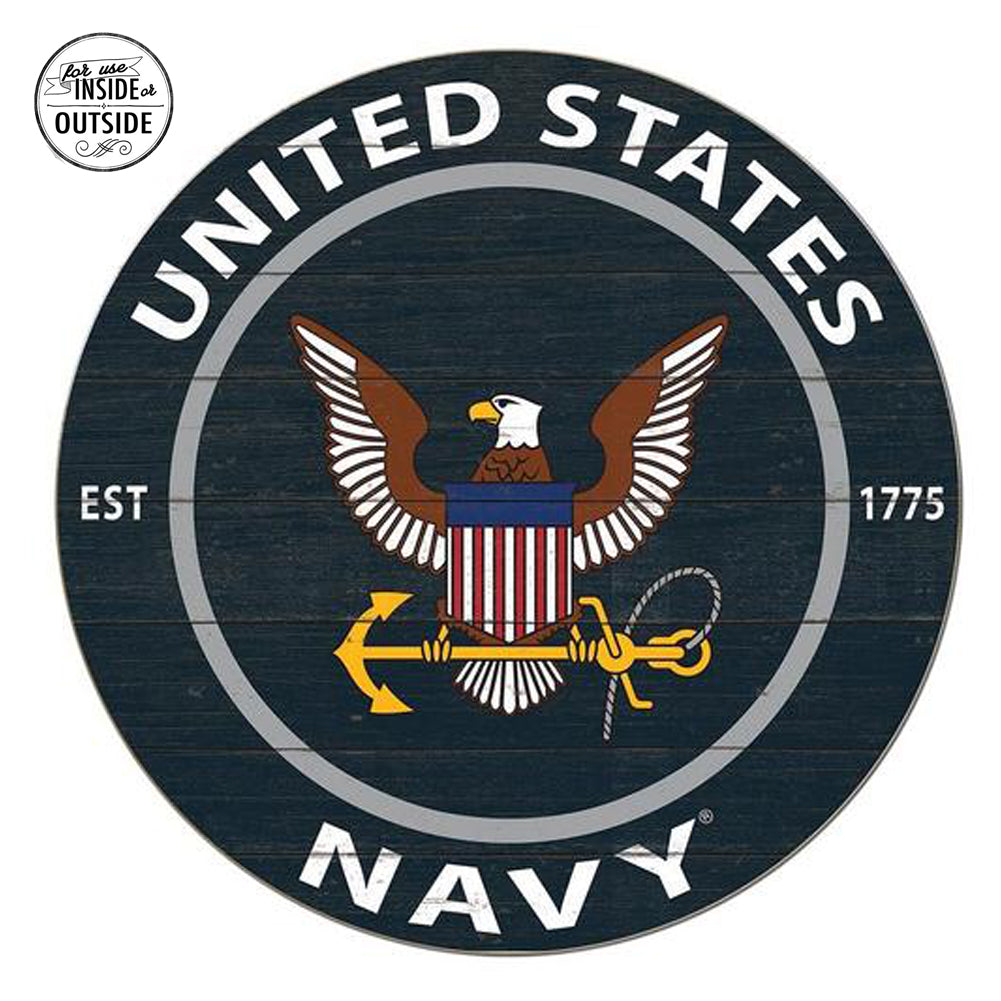 United States Navy Indoor/Outdoor Colored Circle Sign (20x20)