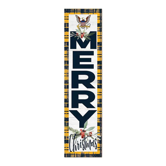 Navy Merry Christmas Sign (11x46)
