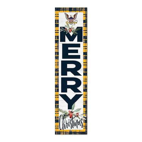 Navy Merry Christmas Sign (11x46)*