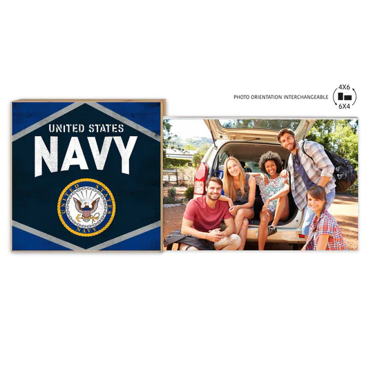 Navy Retro Diamond Floating Picture Frame*
