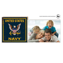 Load image into Gallery viewer, Navy Faux Rusted Floating Picture Frame