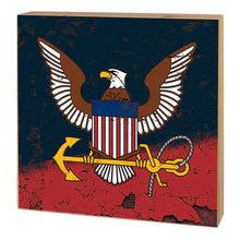 Load image into Gallery viewer, Navy Eagle 5x5 Distressed Block