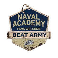 Load image into Gallery viewer, Rustic Badge Fans Welcome Sign Naval Academy Midshipmen