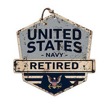Load image into Gallery viewer, Rustic Badge Retired Sign Navy*