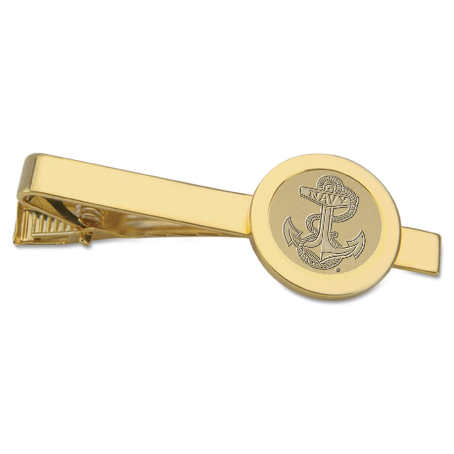 Navy Anchor Tie Bar (Gold)