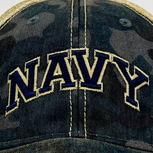 Load image into Gallery viewer, Navy Arch Old Favorite Trucker Hat (Navy Field Camo)