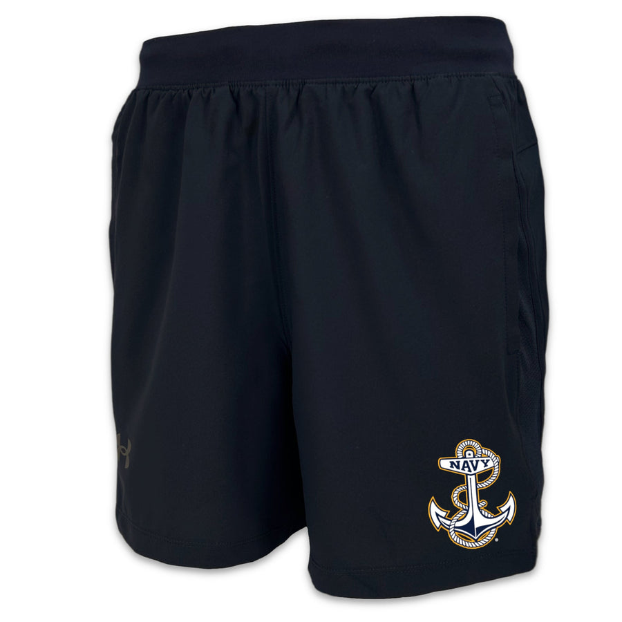 Navy Anchor Under Armour Men's Launch Run 5" Shorts (Black)