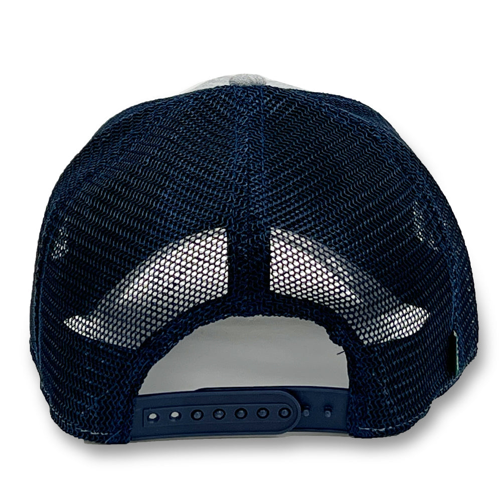 USN Anchor Lo-Pro Snapback Trucker Hat (Grey/Navy)