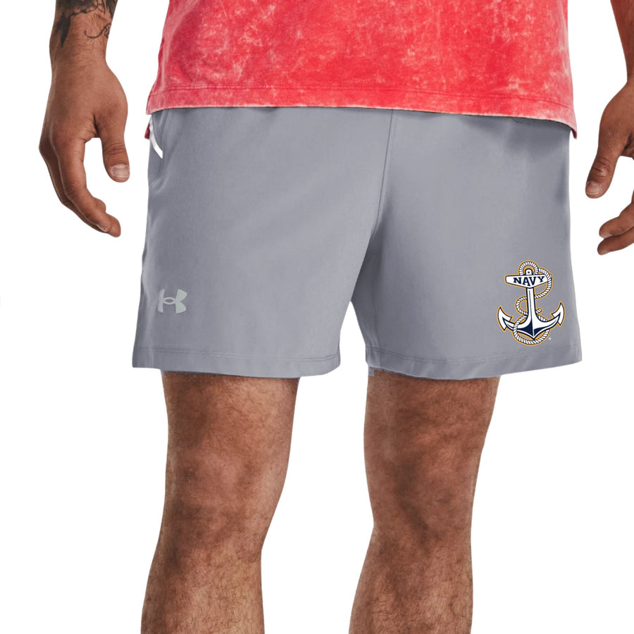 Navy Anchor Under Armour Launch Elite 5" Short (Steel)