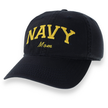 Load image into Gallery viewer, Navy Mom Relaxed Twill Hat (Navy/Gold)