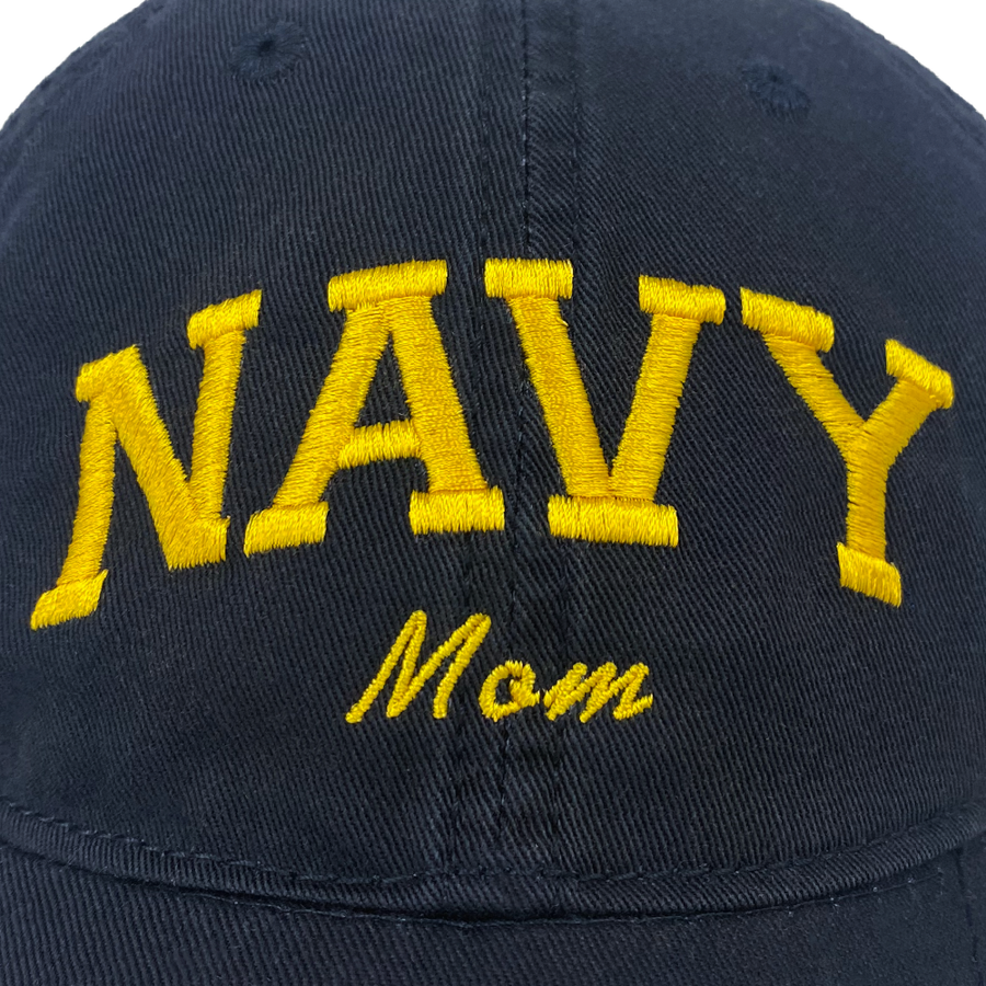 Navy Mom Relaxed Twill Hat (Navy/Gold)