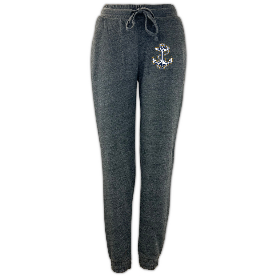 Navy Anchor Ladies Angel Fleece Pants