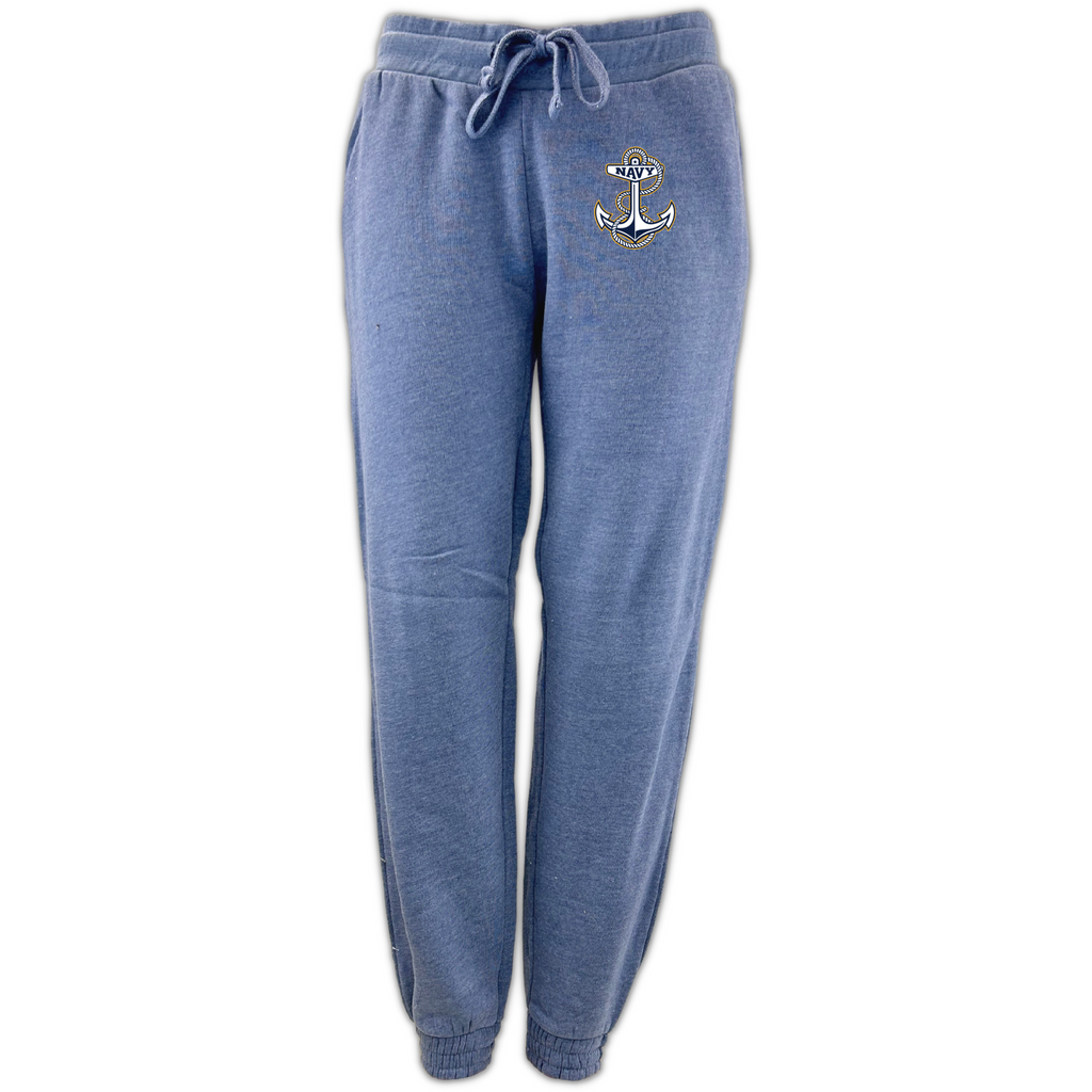 Navy Anchor Ladies Angel Fleece Pants