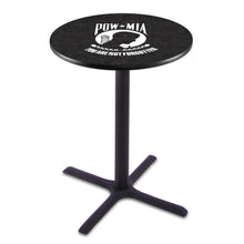 Load image into Gallery viewer, POW/MIA Pub Table with X-Style Base (Black)