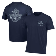 Load image into Gallery viewer, Navy Under Armour Anchor Silent Service Performance Cotton T-Shirt (Navy)