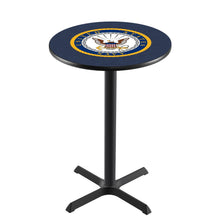 Load image into Gallery viewer, Navy Eagle Pub Table with X-Style Base (Black)