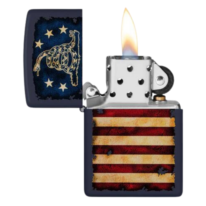 Don't Tread On Me Navy Matte Zippo