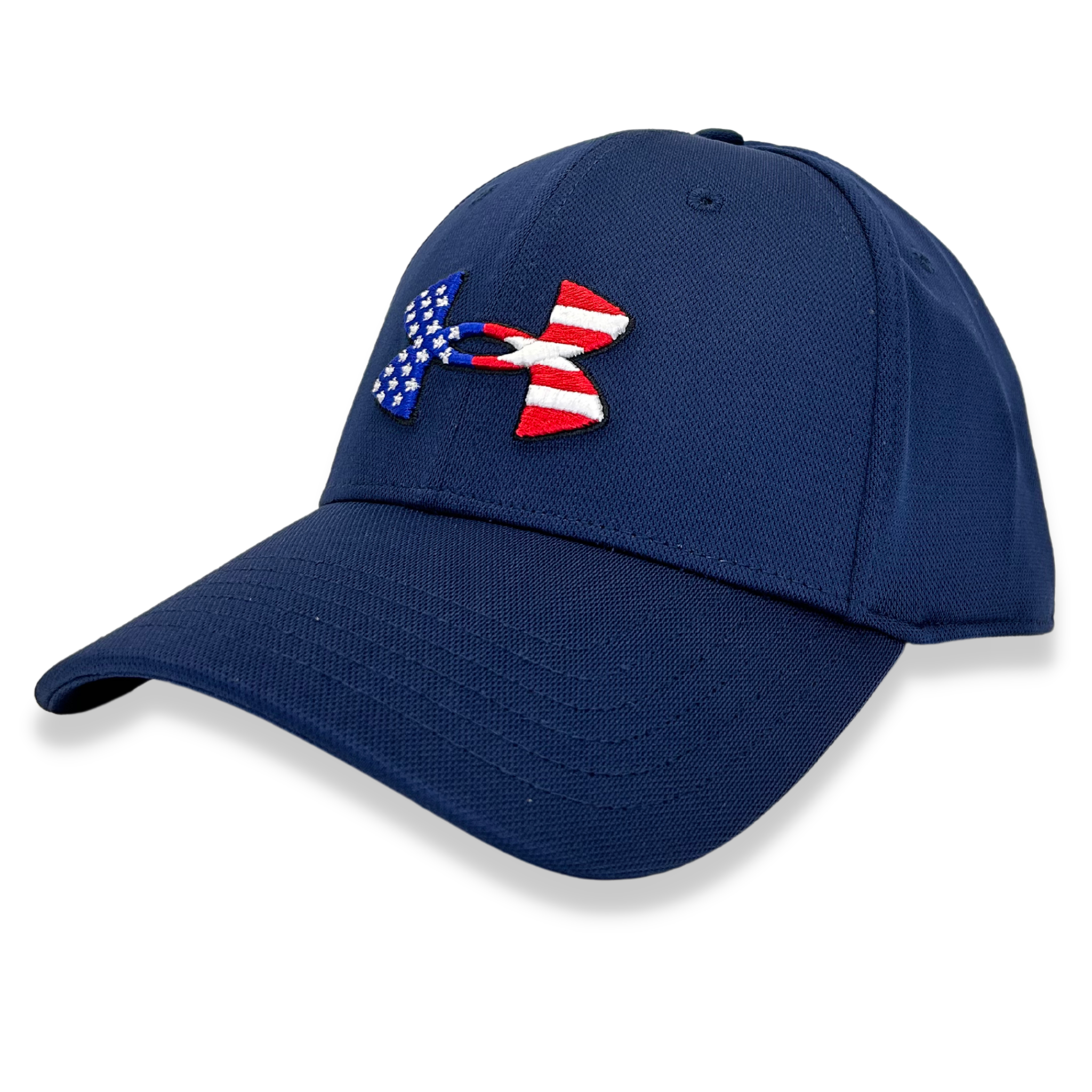 Under Armour Freedom Blitzing Hat Flex-Fit (Navy) | Baseball Caps