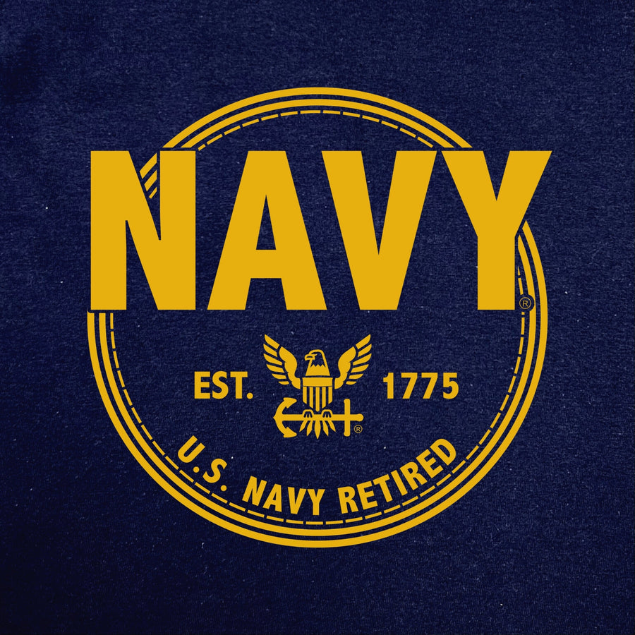 Navy Retired Left Chest Long Sleeve T-Shirt