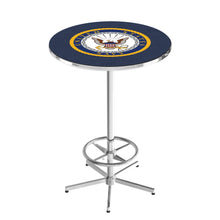Load image into Gallery viewer, Navy Eagle Pub Table with Foot Rest