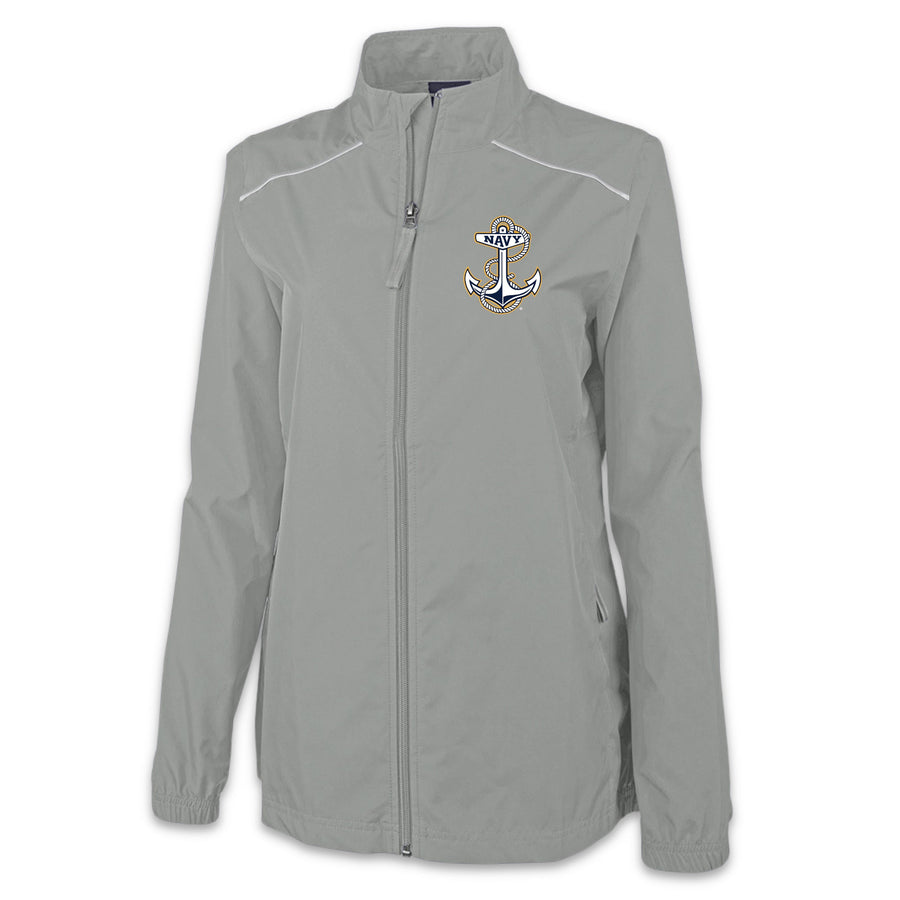 Navy Anchor Ladies Pack-N-Go Full Zip Jacket