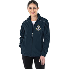 Load image into Gallery viewer, Navy Anchor Ladies Pack-N-Go Full Zip Jacket