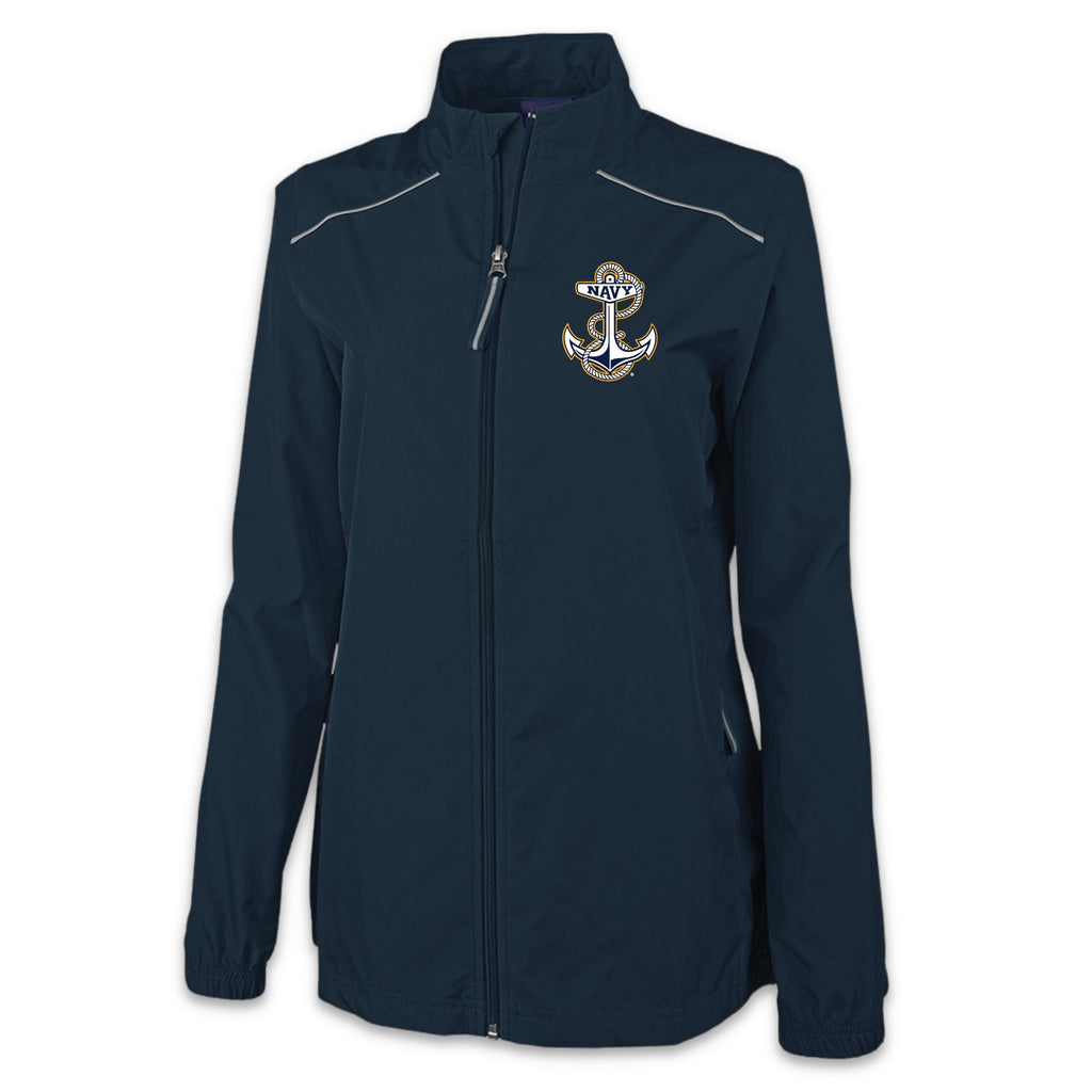 Navy Anchor Ladies Pack-N-Go Full Zip Jacket