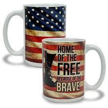 Load image into Gallery viewer, Home Of The Free Because Of The Brave 15oz Mug