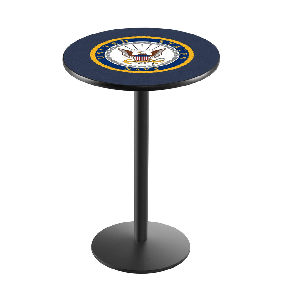 Navy Eagle Pub Table with Round Base