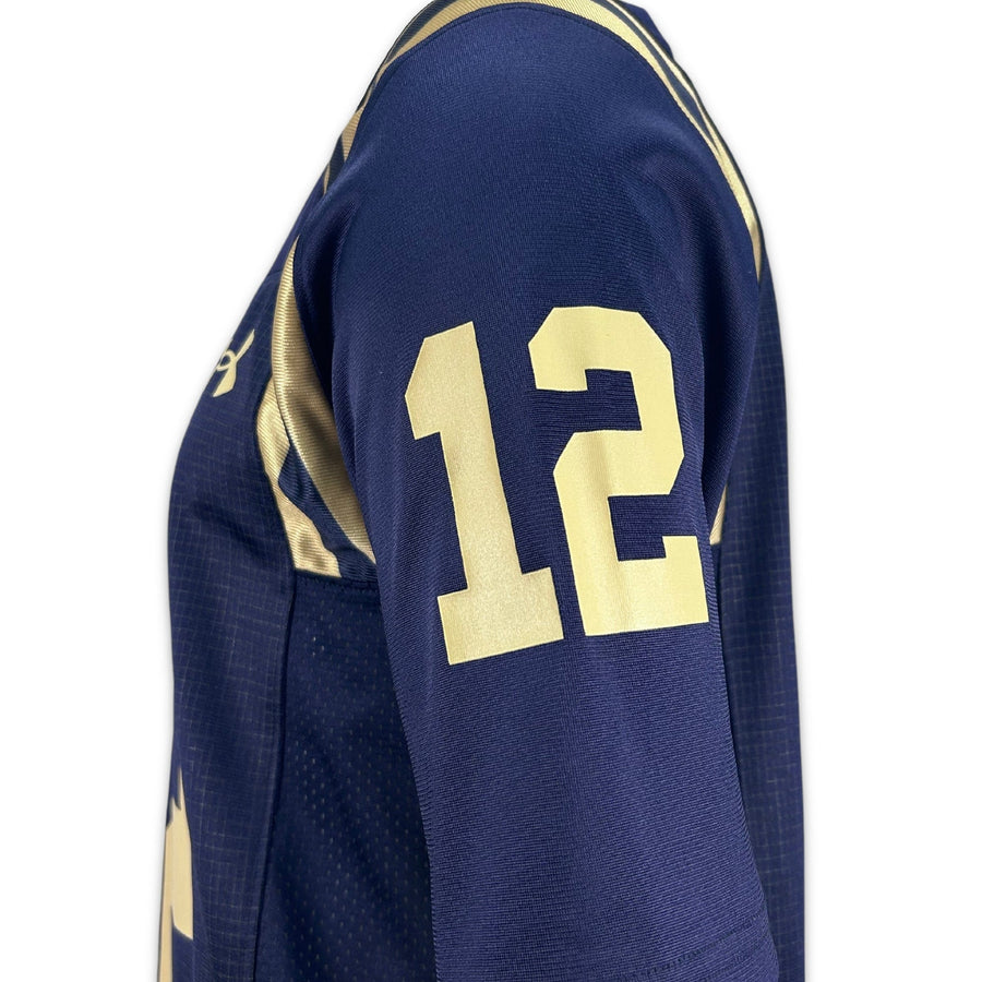 Navy Under Armour Sideline Replica #12 Football Jersey (Navy)