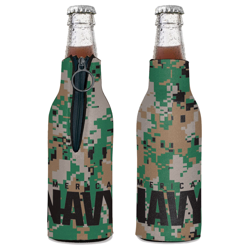 Zipper Beer Bottle Koozie (Camo)