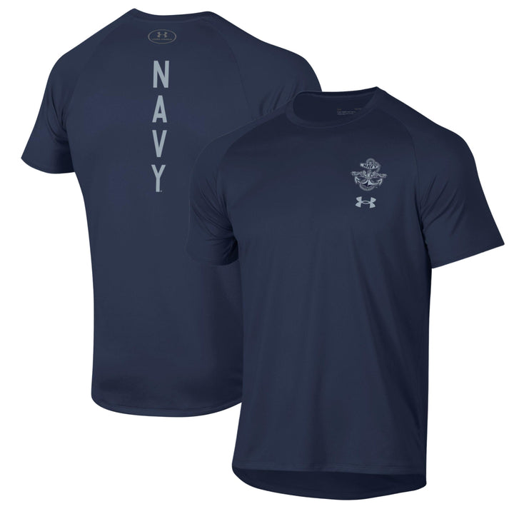 Navy Under Armour Anchor Silent Service Spine Tech T-Shirt (Navy)