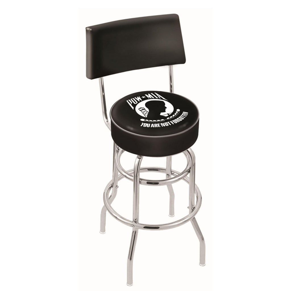 POW/MIA Stool with Back (Chrome Finish)