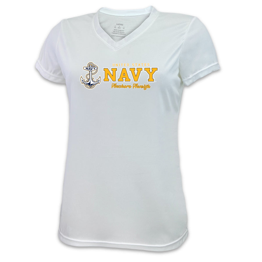 Navy Ladies Anchors Aweigh Performance T-Shirt