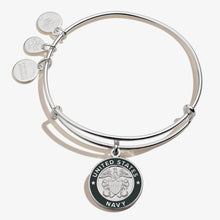 Load image into Gallery viewer, Alex and Ani Navy Bangle Bracelet (Silver)