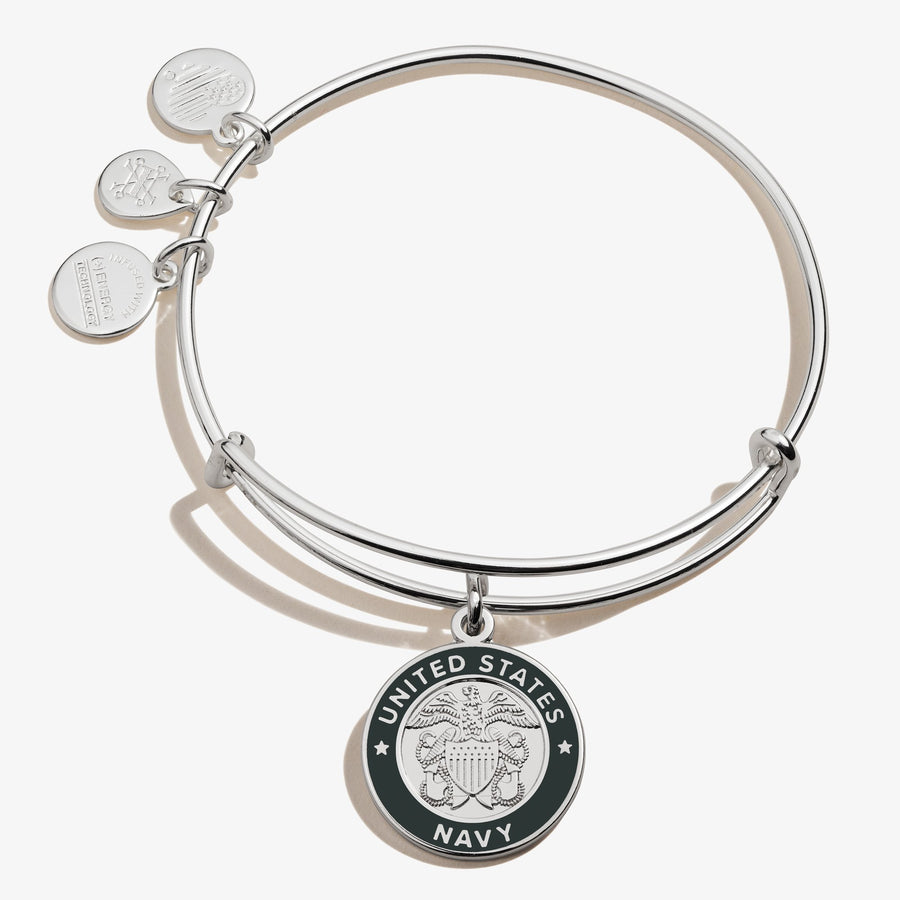 Alex and Ani Navy Bangle Bracelet (Silver)