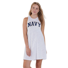 Load image into Gallery viewer, Navy Ladies Coastal Cover Up (White)