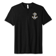Load image into Gallery viewer, Navy Anchor Mens Henley T-Shirt