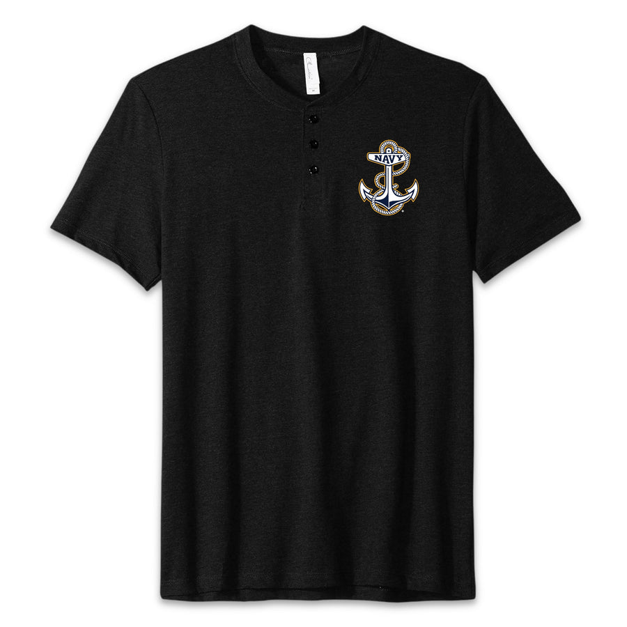 Navy Anchor Mens Henley T-Shirt