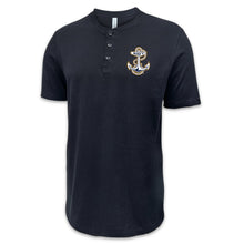 Load image into Gallery viewer, Navy Anchor Mens Henley T-Shirt