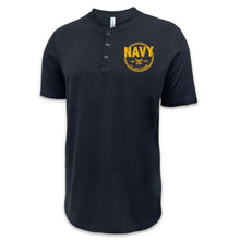 Load image into Gallery viewer, Navy Retired Mens Henley T-Shirt