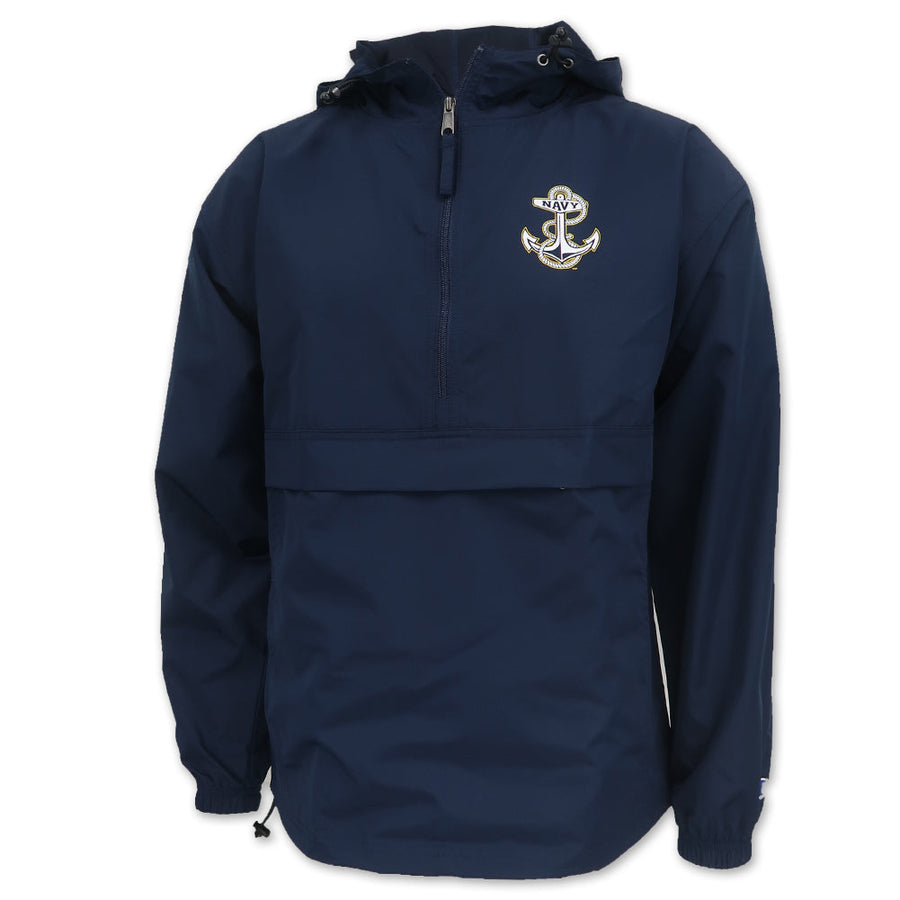Navy Anchor Champion Packable Jacket (Navy)